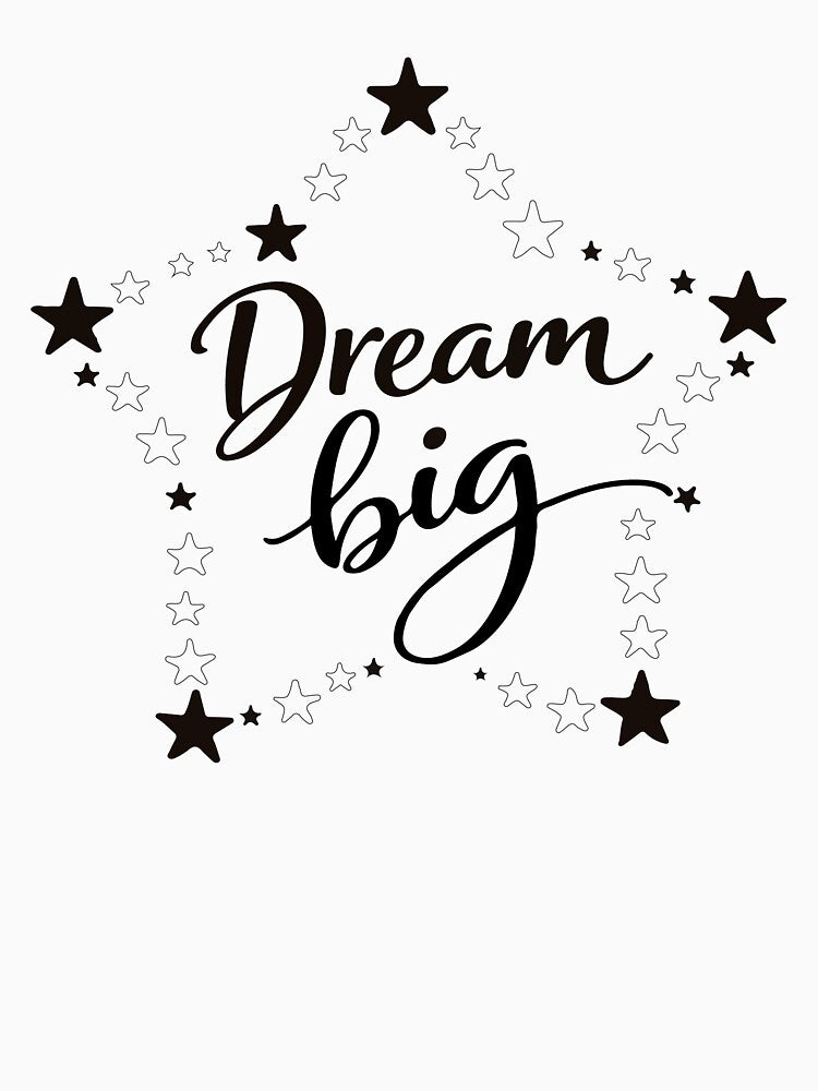 Dream Big Calligraphy with Stars by cyj1978store