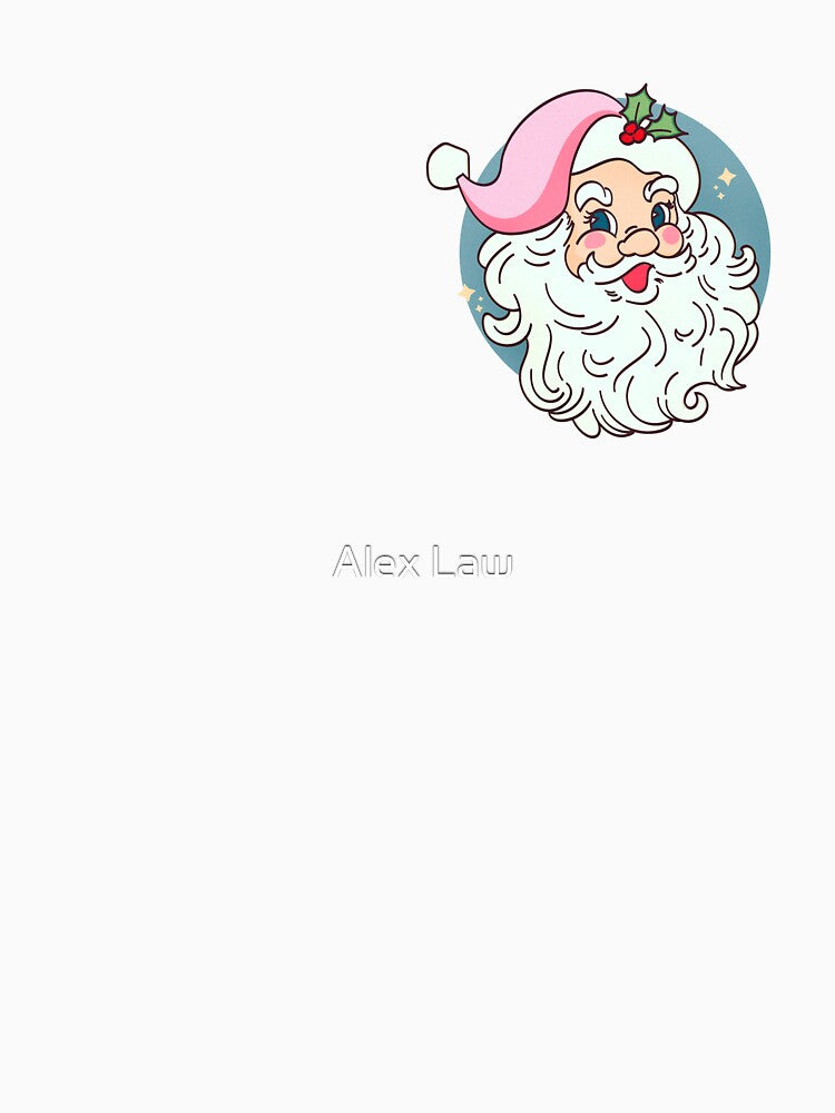 Retro Vintage Pink Santa Claus Funny Pink Christmas by Alex Law