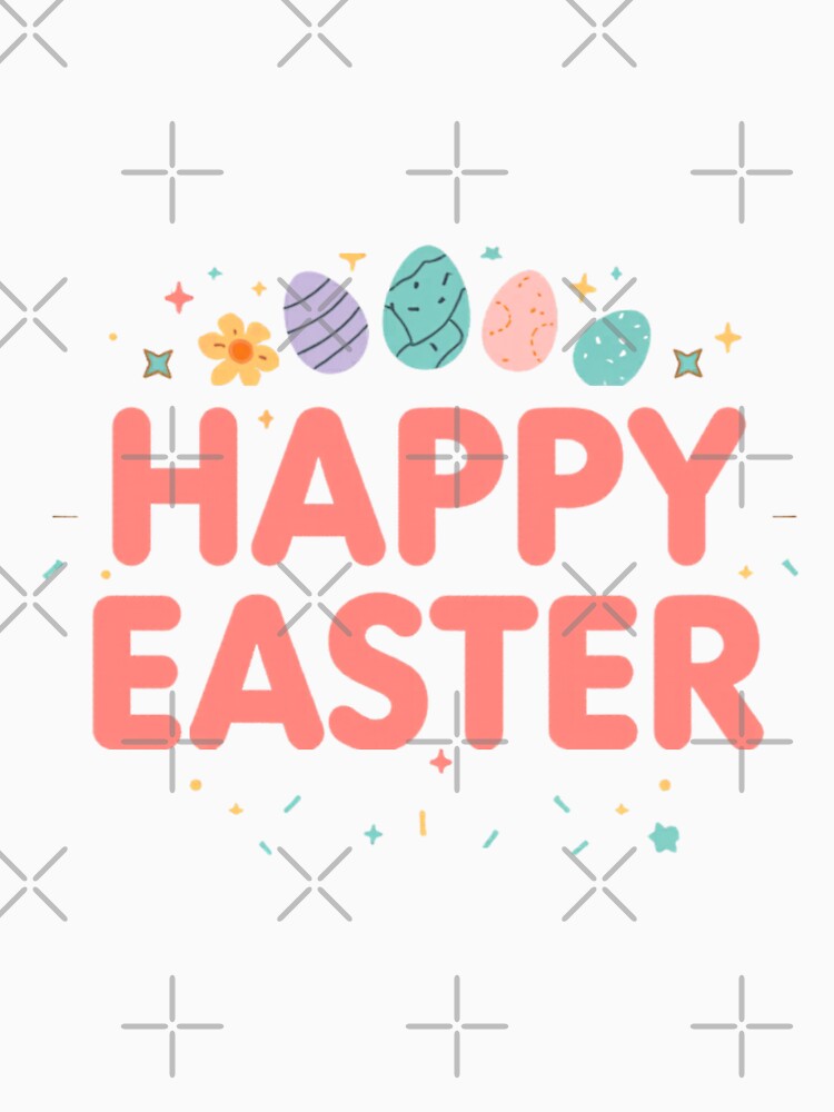 Vibrant Happy Easter Bold Typography with Colorful Eggs by Crazyegg01