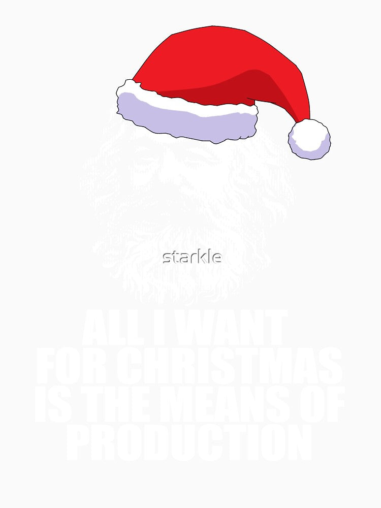 ALL I WANT FOR CHRISTMAS IS THE MEANS OF PRODUCTION! Karl Marx Funny Marxist Christmas Communist Meme by starkle