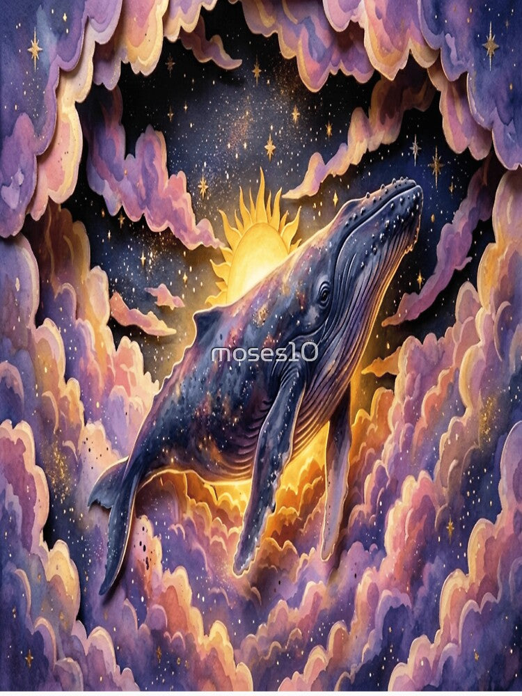 Cosmic Whale Swimming Through Nebula Clouds by moses10