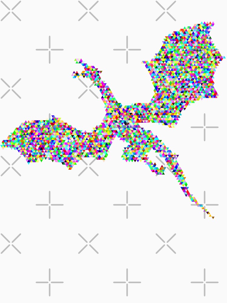 Dragon Pixelated triangles flying dragon by Handstand365