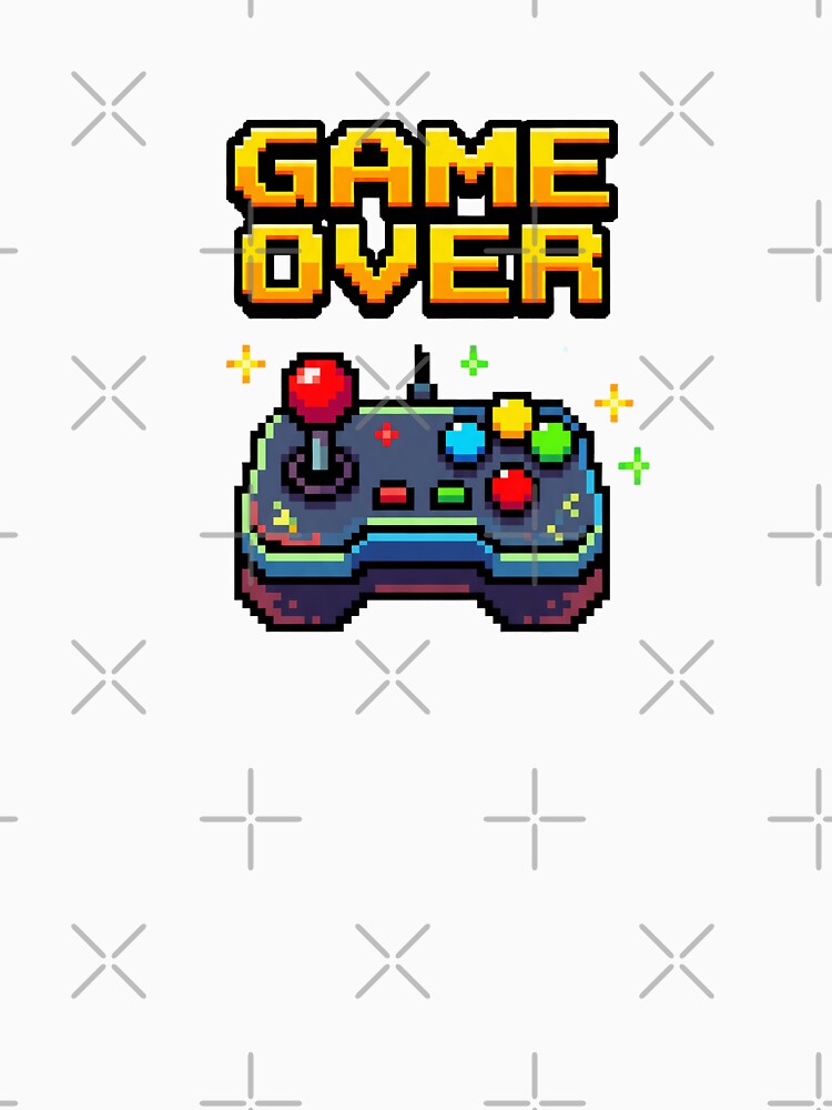 Game Over Retro Pixel Art Arcade Gamer Tee by Quillway