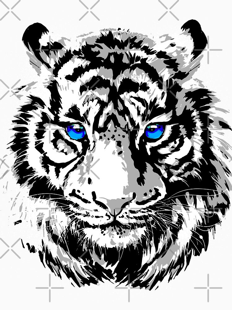 White Tiger Head - Realistic Tiger Eyes by BigWildKiwi
