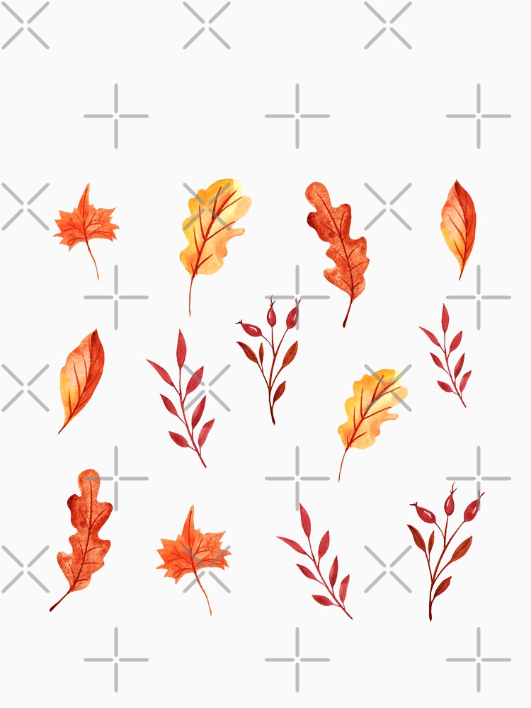 Watercolor Autumn leaves seamless pattern by pinkyfish1010
