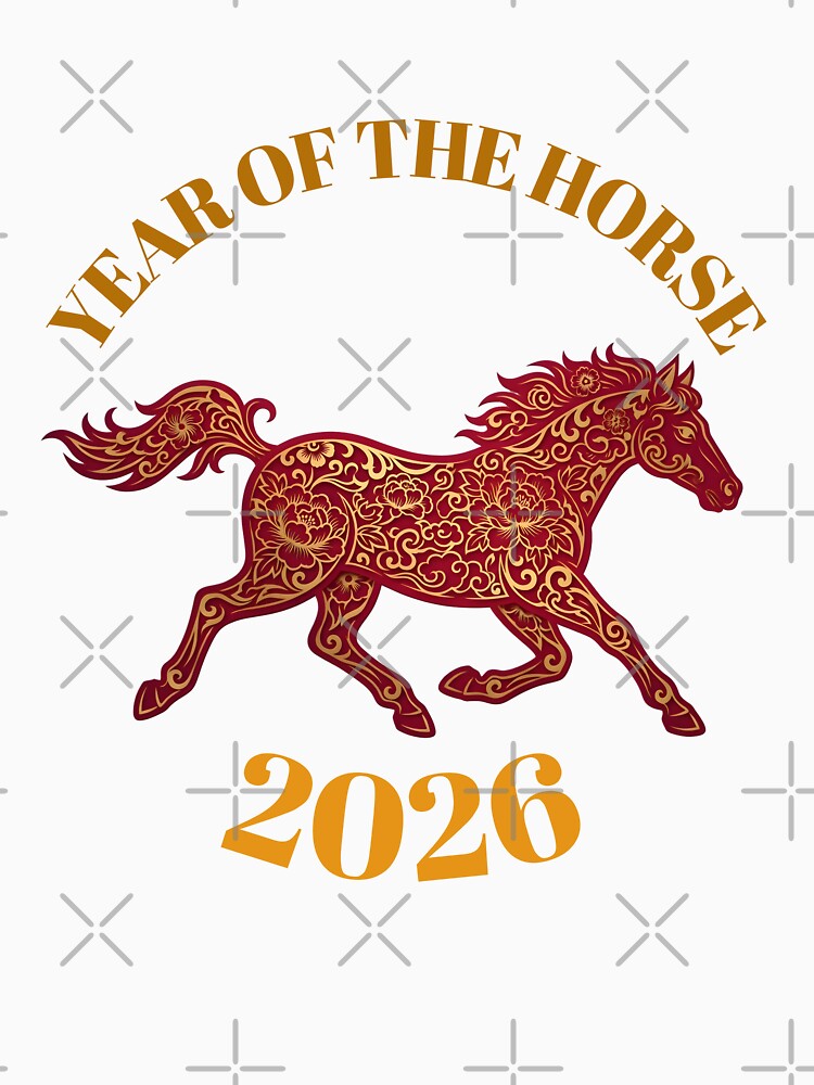 Year of the Horse 2026 - Fire Horse Chinese Zodiac Gold Paper Cut by Abdeelol