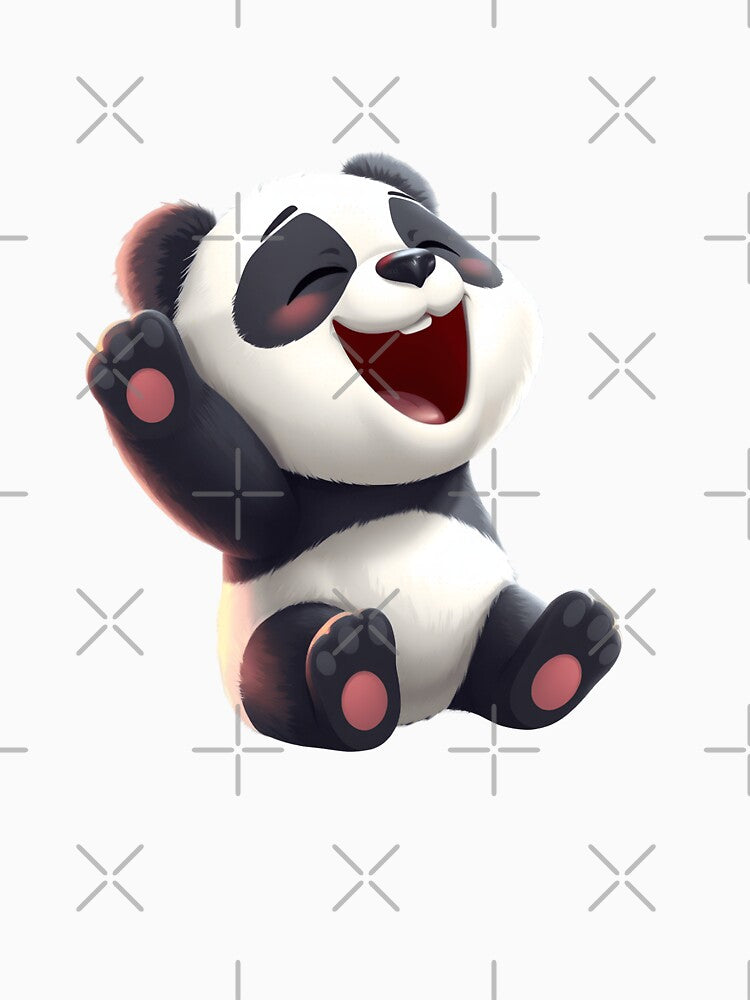 Cute Laughing Panda Cartoon | Adorable Happy Panda Art by gtrock