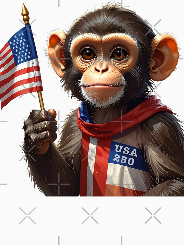 Adorable Patriotic Monkey by Skullet-Designs