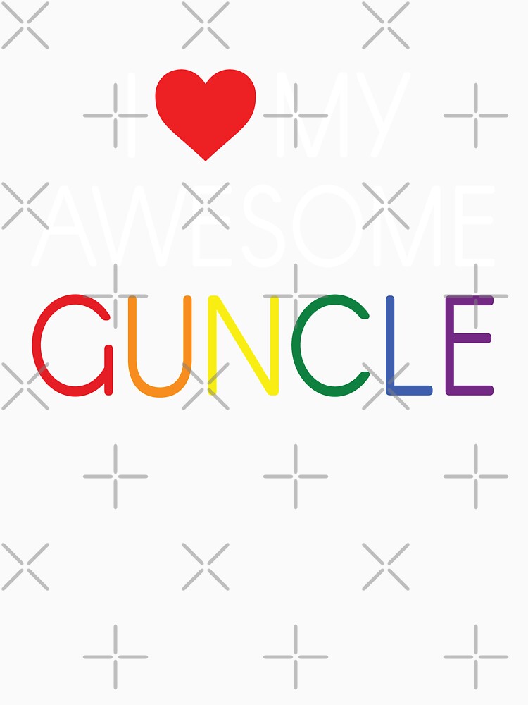 I Love My Awesome Guncle Design I Heart Love My Gay Uncle Gift by MarOlv