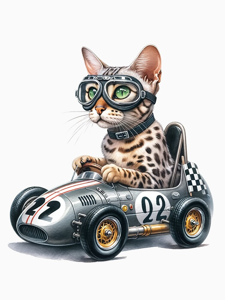 Egyptian Mau Speed Racer - Funny Cat by vogocom