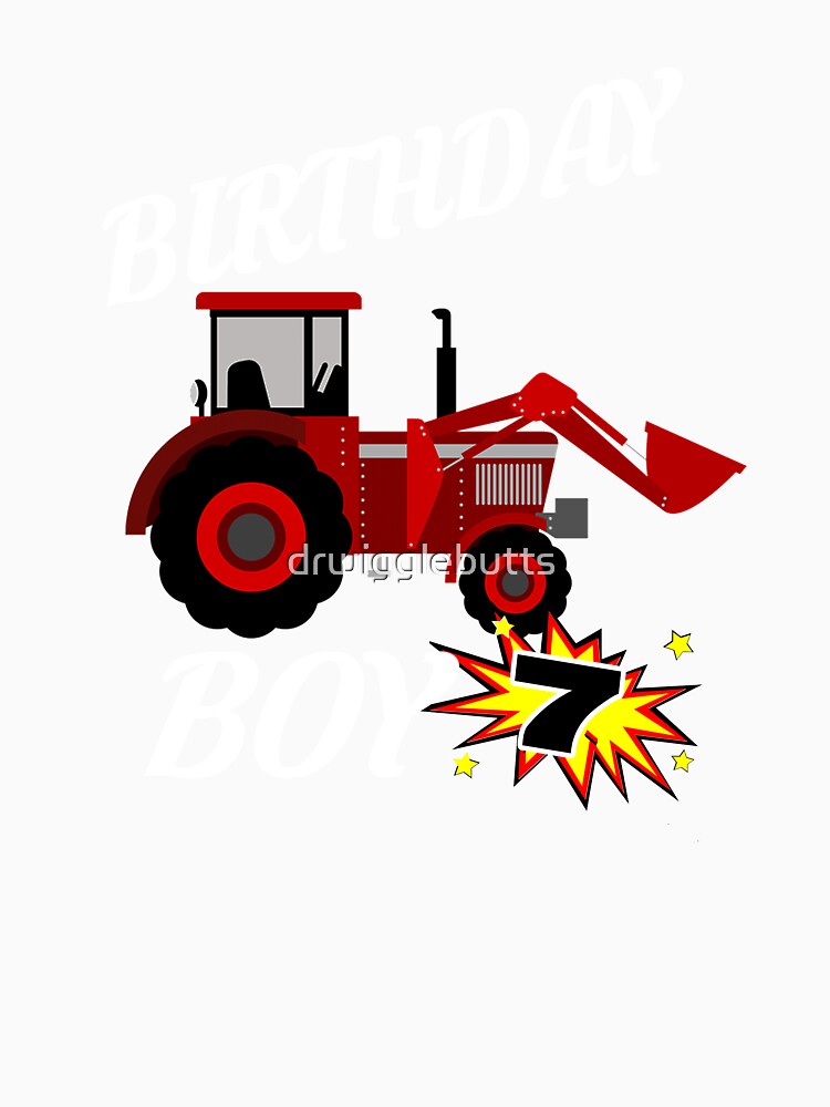 7 Years Old Birthday Design Tractor GifDesign by drwigglebutts