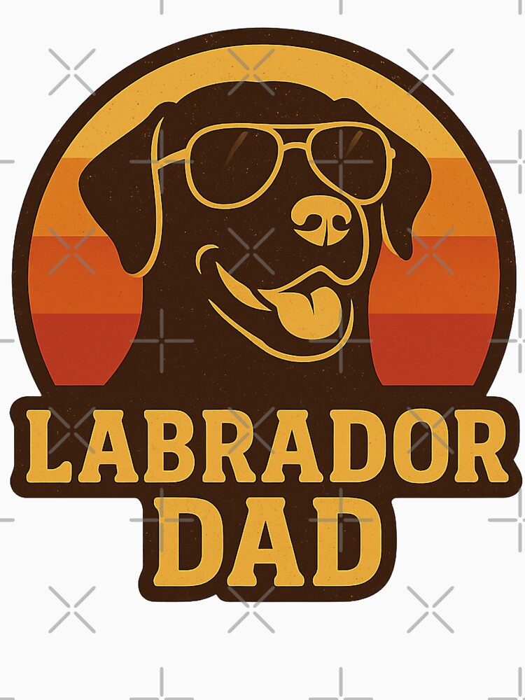 Labrador Dad Retro Sunset Vintage Gift by PawPrintCustom