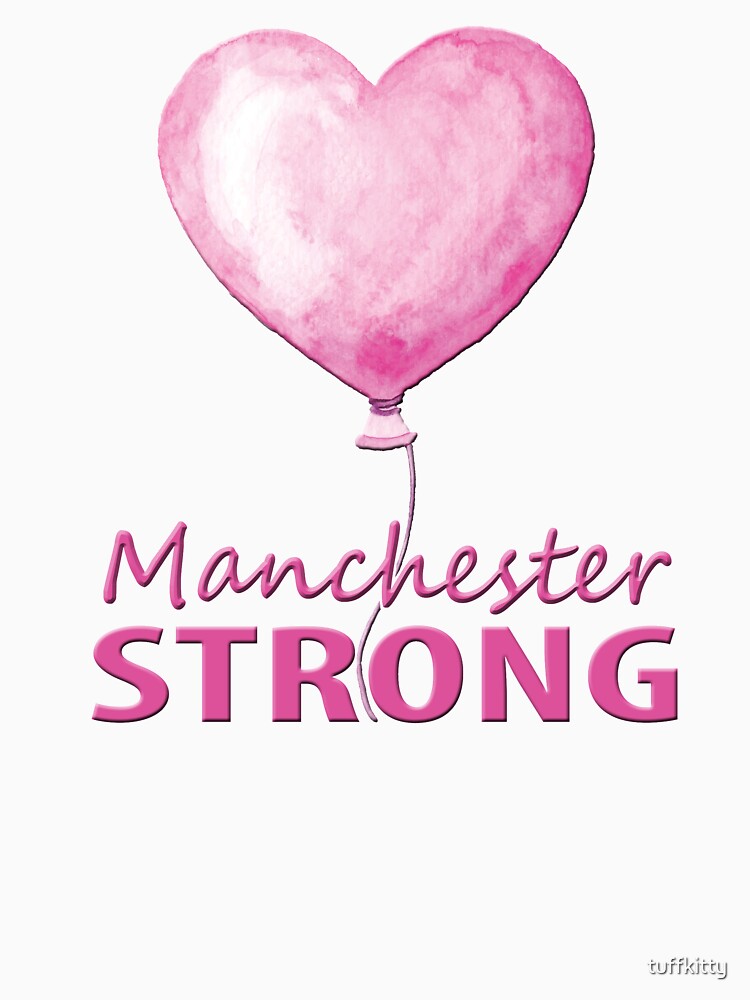 Manchester STRONG Pink Heart Balloon Memorial by tuffkitty