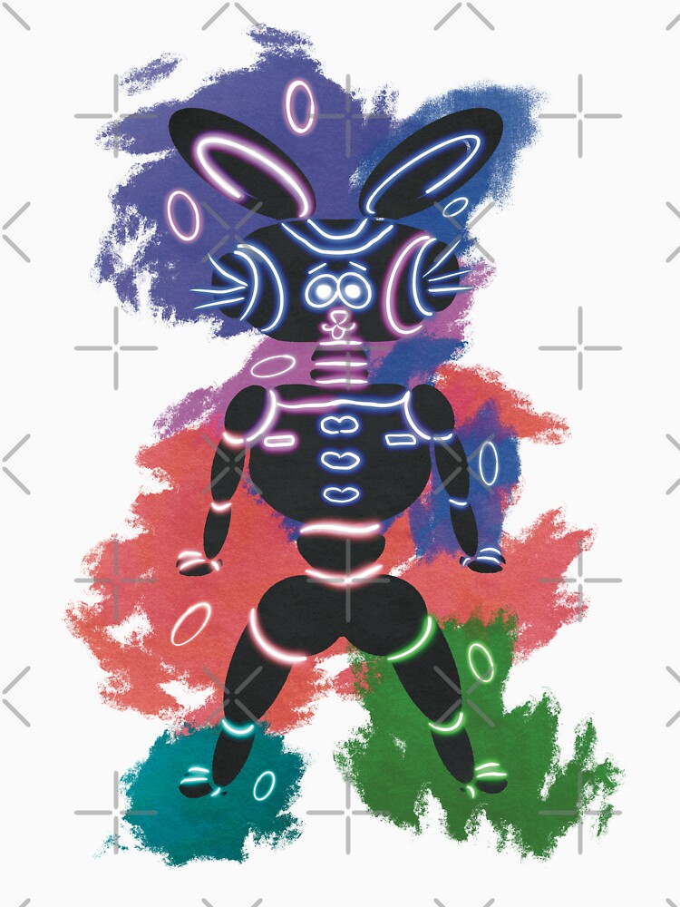 Neon robot bunny easter by Xatutik.art