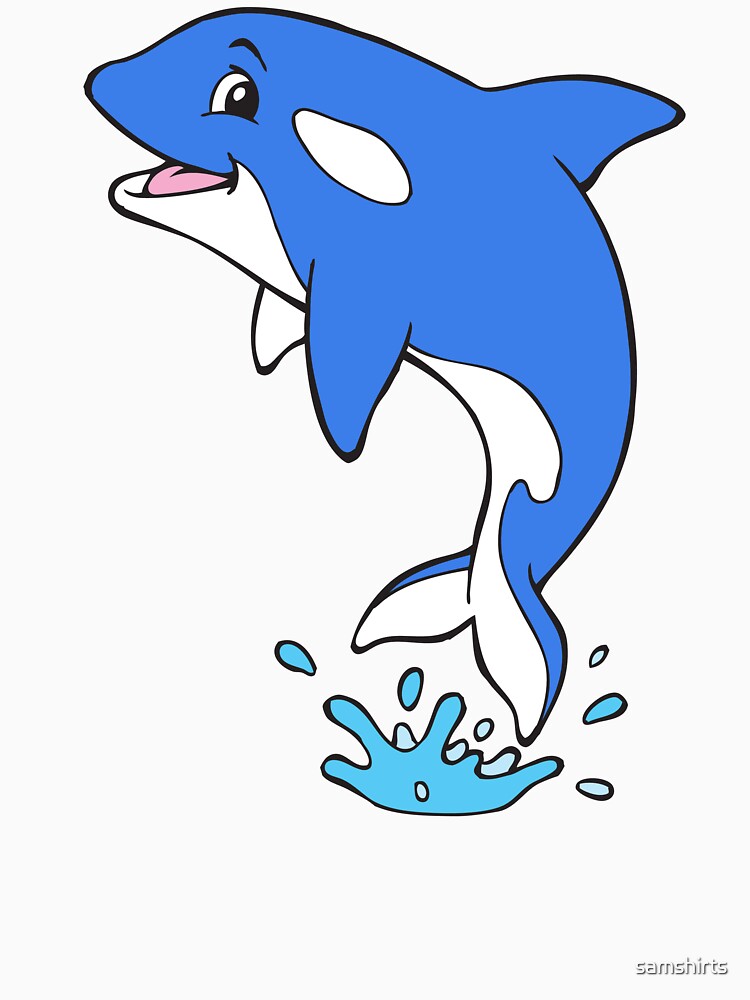 Blue Orca cartoon Whale by samshirts