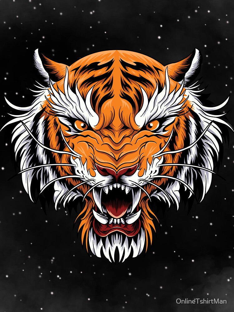 TIGER GRAPHIC RAGING TIGER DESIGN by OnlineTshirtMan