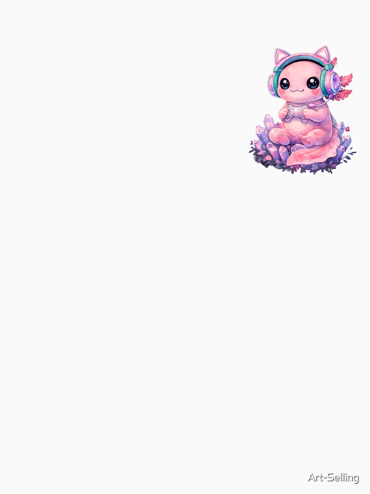 Kawaii Gamer Axolotl - Cute Gaming Creature with Magic Crystals by Art-Selling