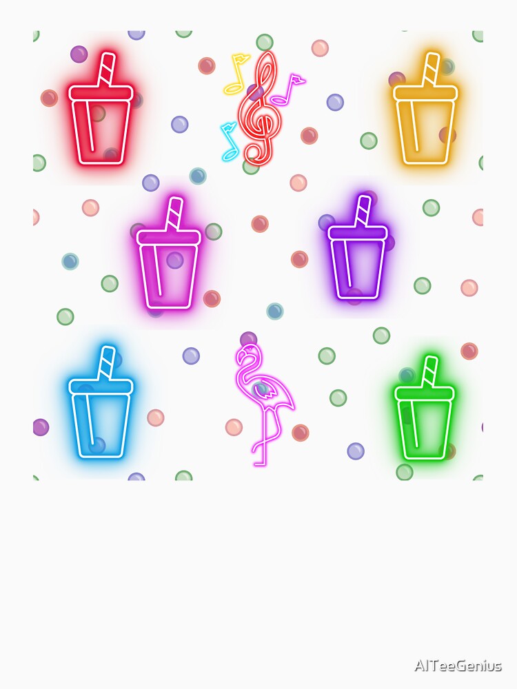 Party Neon Bubble Tea Pattern by AITeeGenius