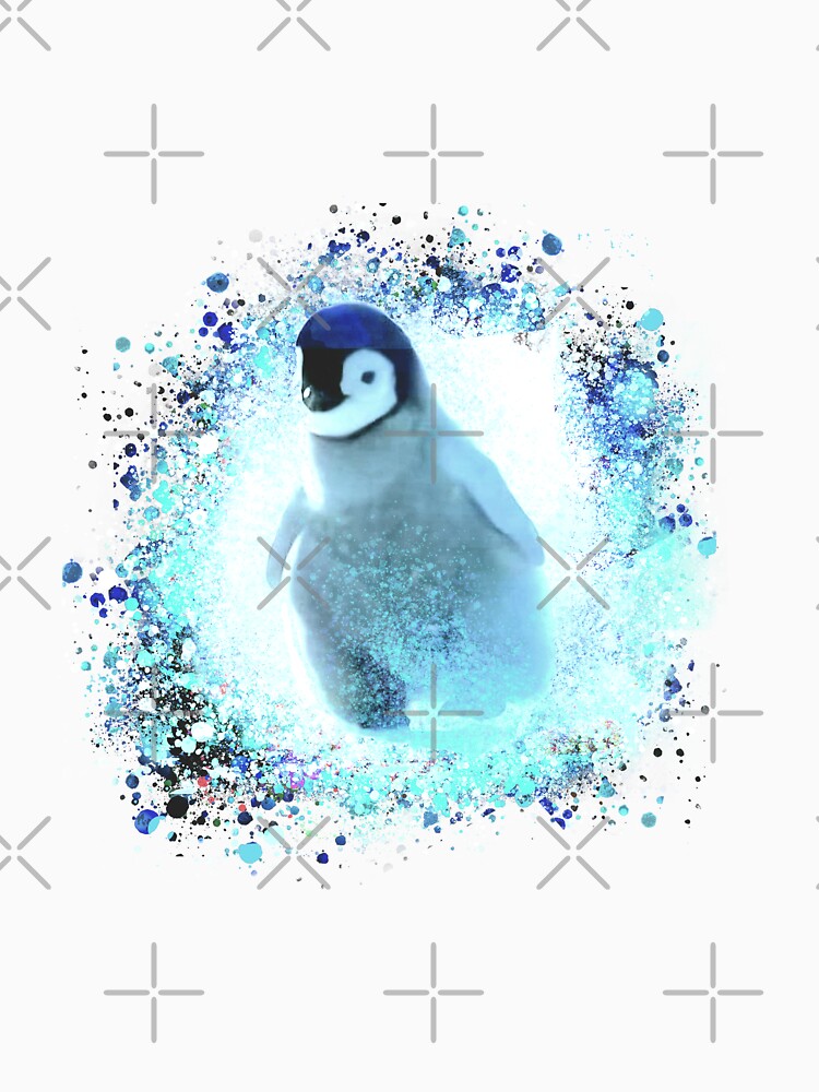 Penguin, baby, baby penguin, graffiti, painting, blue, snow by theherbst131313