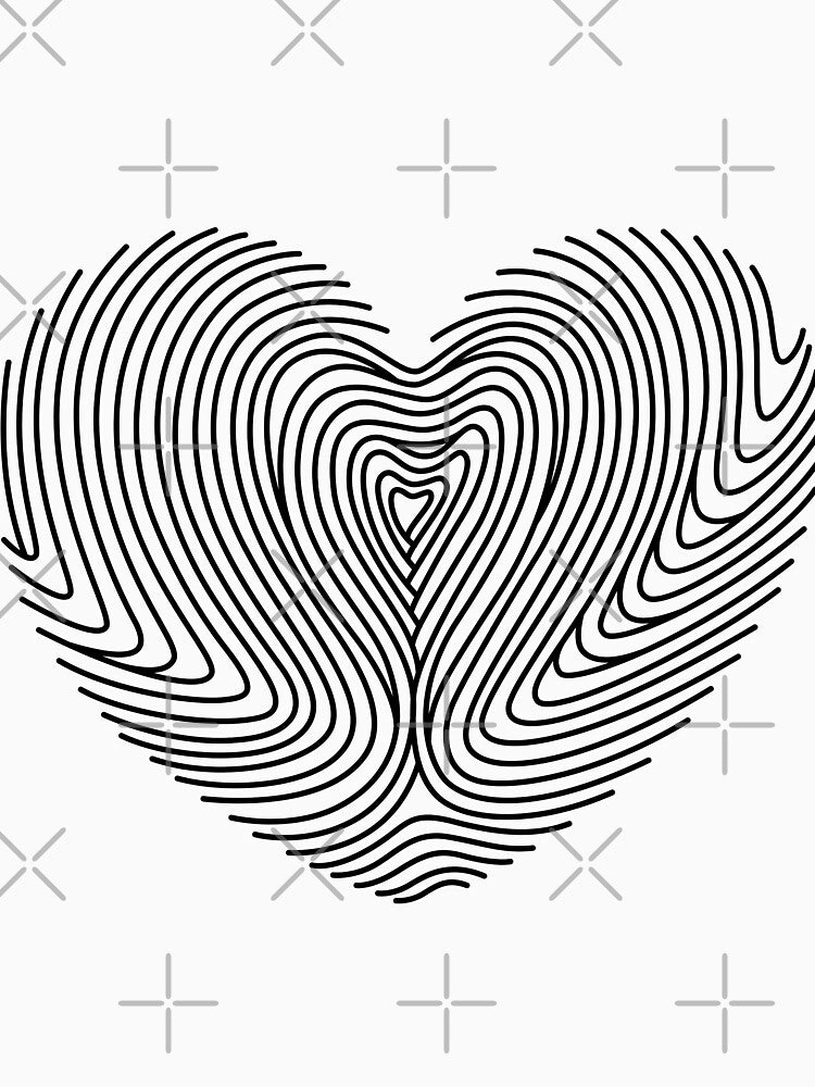 Finger printing heart black colour by sheelashop