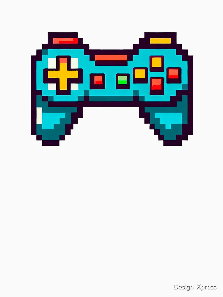 joystick blue color pixel art by Design  Xpress