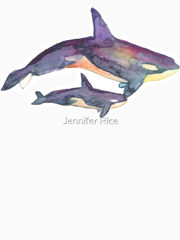 Watercolor Orca Whale by BlueDoorStudio