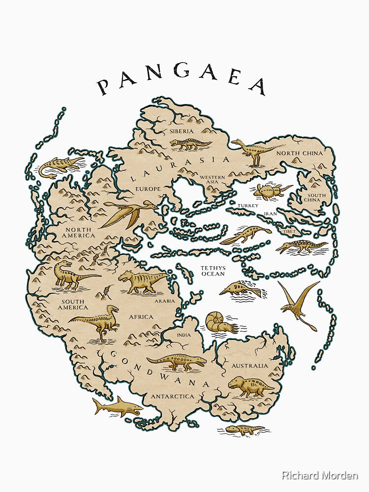 map of the supercontinent Pangaea by Richard Morden