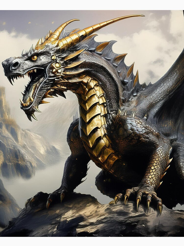 Black and gold dragon no3 by BAR DEC