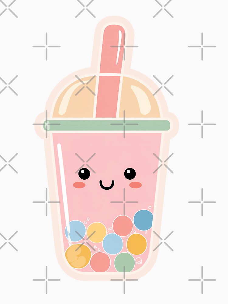 Kawaii  Bubble Tea – Cute Smiling Boba Drink Sticker Design by BobaBunny76