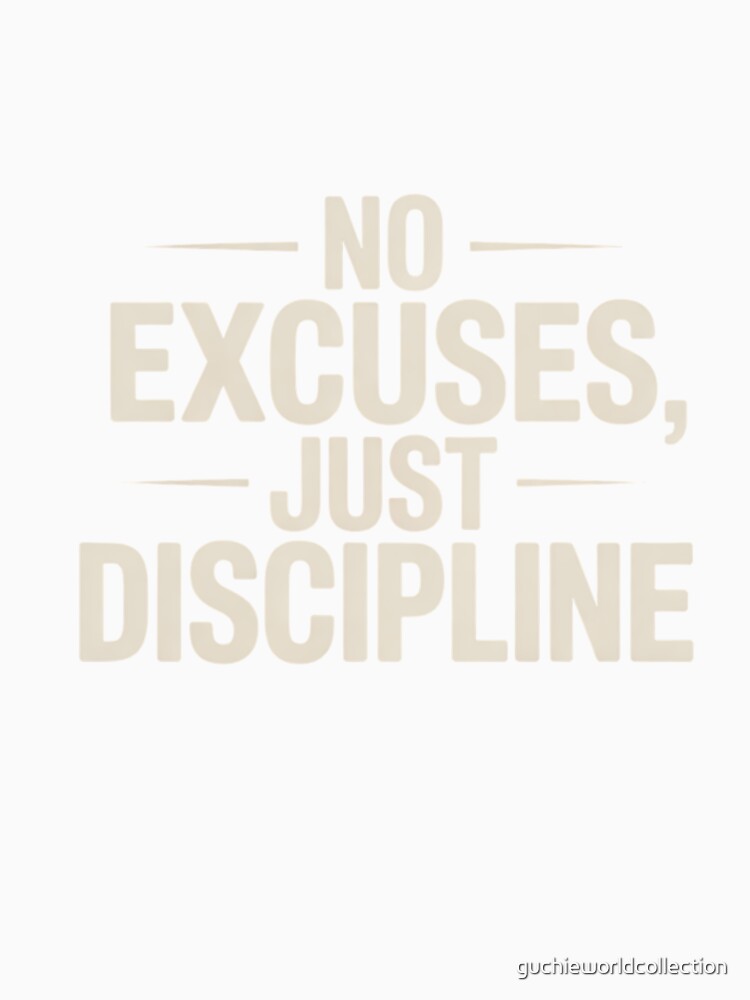 No Excuses Just Discipline Gym Motivation Quote Bold Minimalist Design by guchieworldcollection