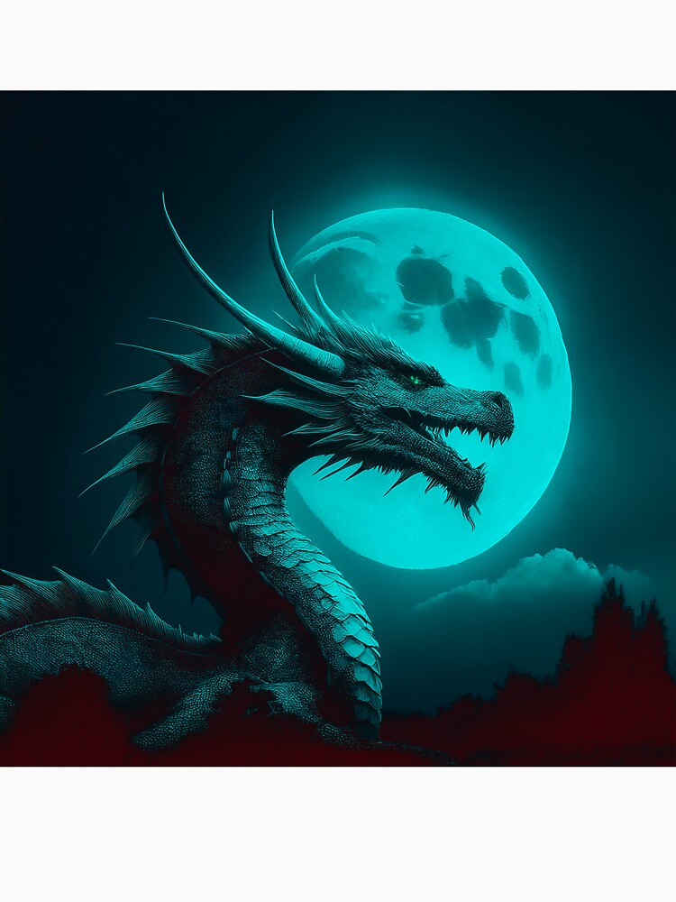 Dragon in blue-green moonlight by BAR DEC