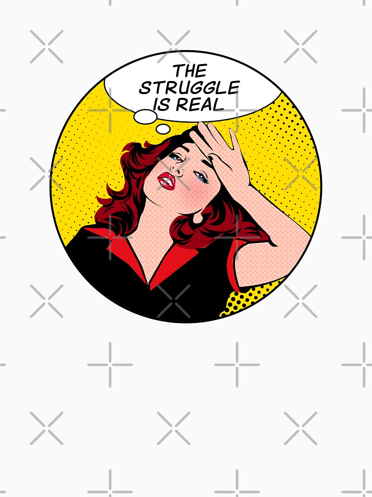 The Struggle is real - funny retro sticker gift for a millennial by Zummi