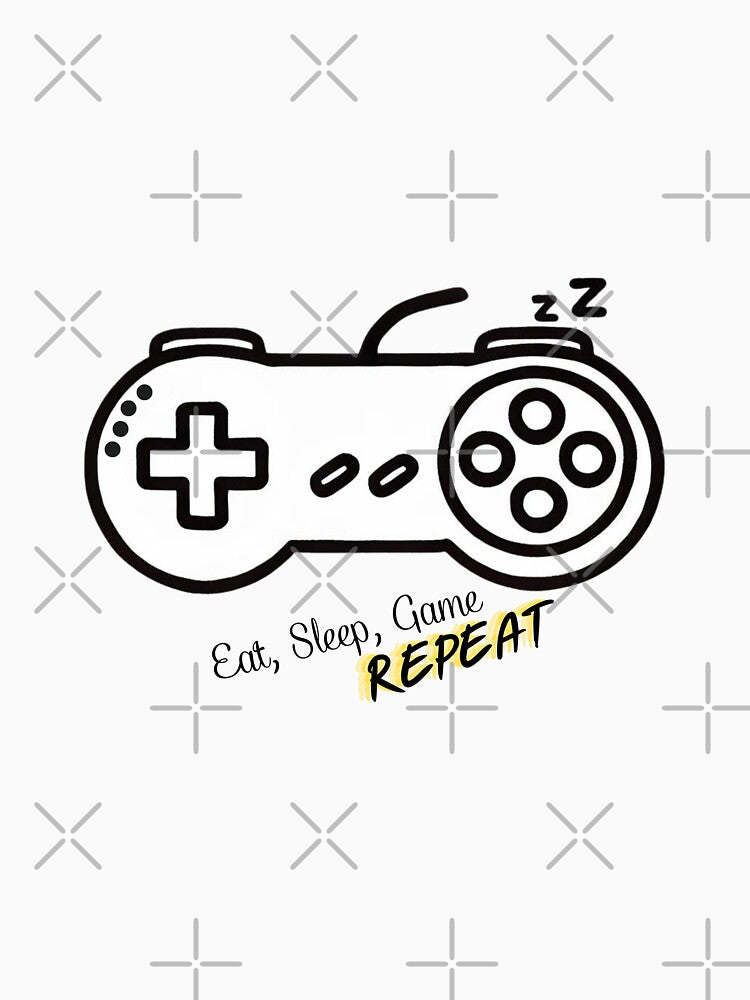 Retro Gaming Controller - Repeat Sleep Play Design by Koalangel