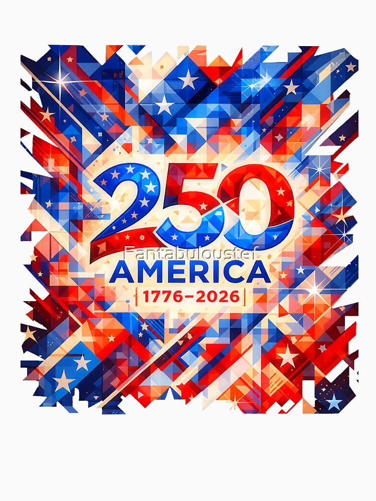 America 250th Anniversary Modern Abstract Design  : Patriotic 1776–2026 USA Celebration by Fantabuloustef