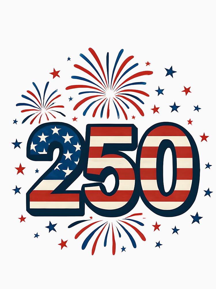 250 Stars and Stripes – Patriotic Fireworks Design for America 250 by HANG ON STUDIO