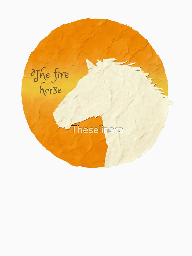 Minimalist Fire Horse 2026 - Chinese Zodiac Art by Theselinara
