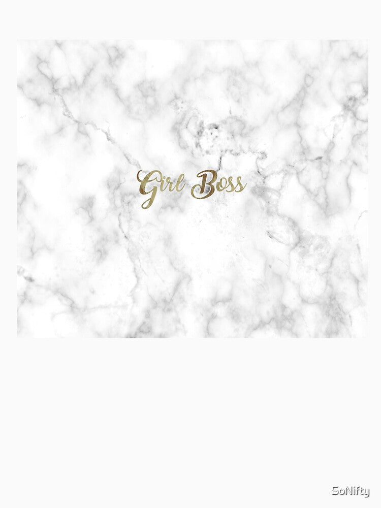 Girl Boss Motivational Quote Gold and Marble by SoNifty