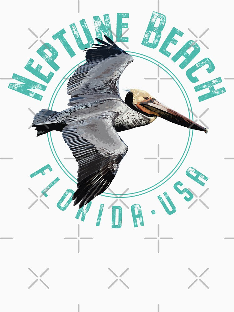 Neptune Beach Florida Pelican Design by Futurebeachbum