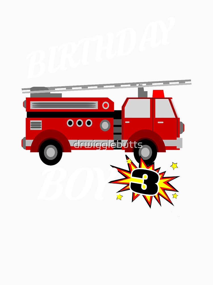 3 Years Old Birthday Design Firetruck GifDesign by drwigglebutts