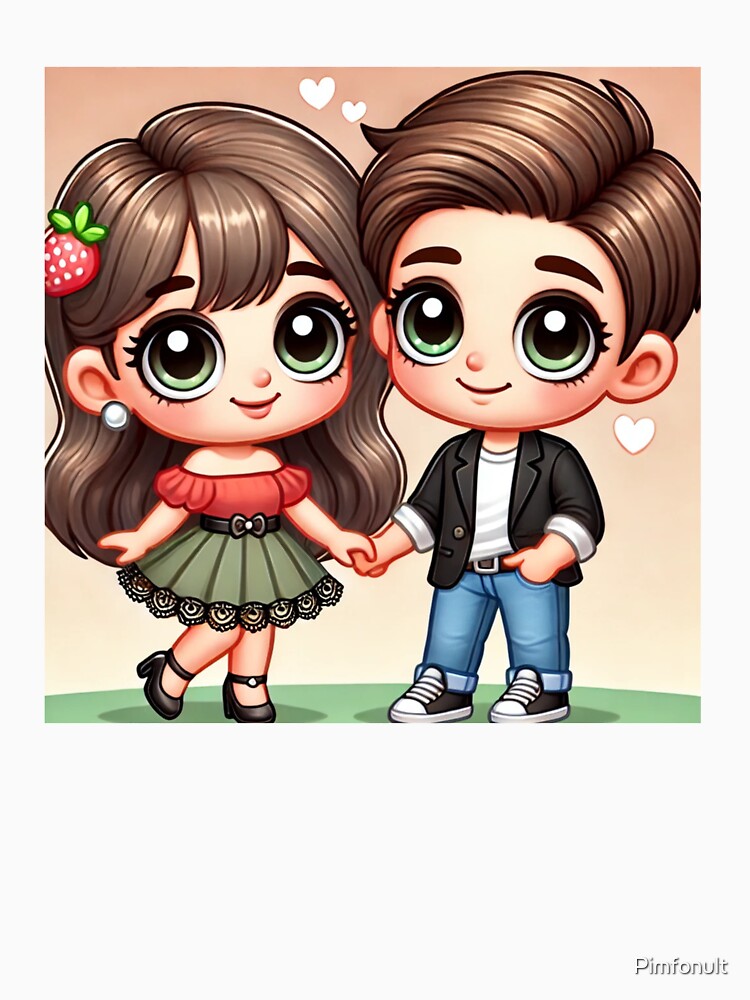 Valentine Sweet Chibi Couple in Love Gifts by Pimfonult