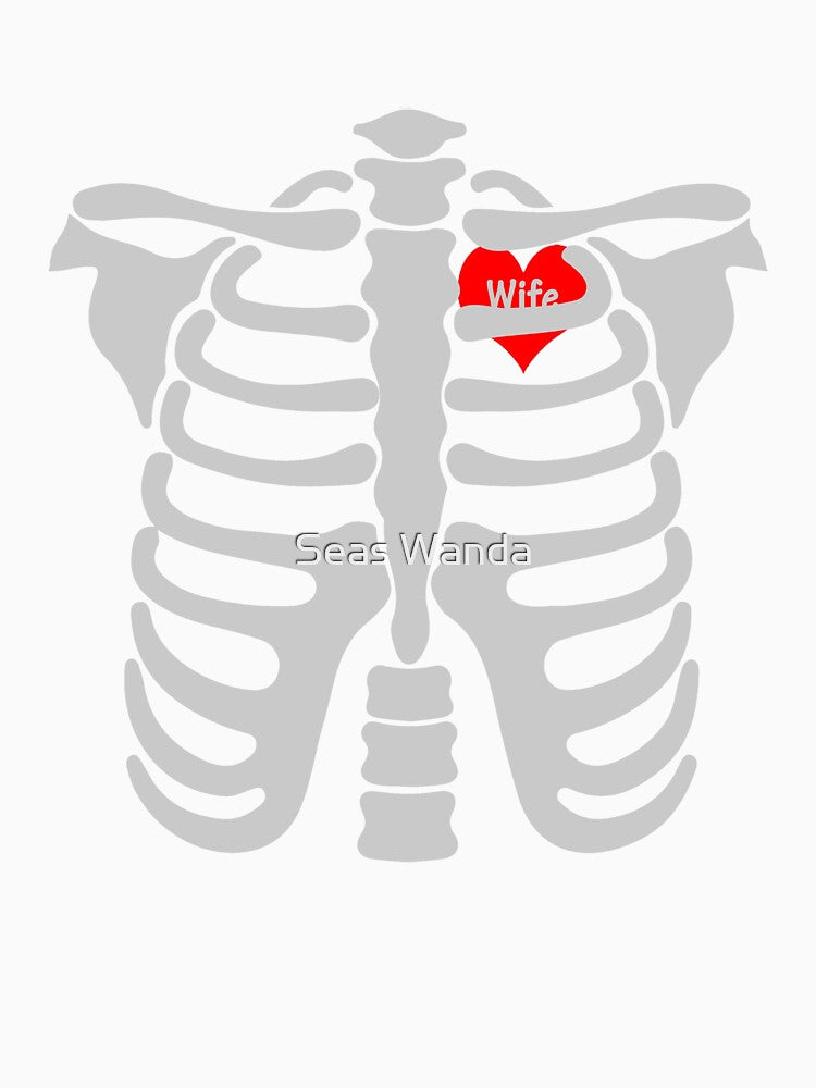 Wife In Heart Skeletons Halloween Funny by Seas Wanda