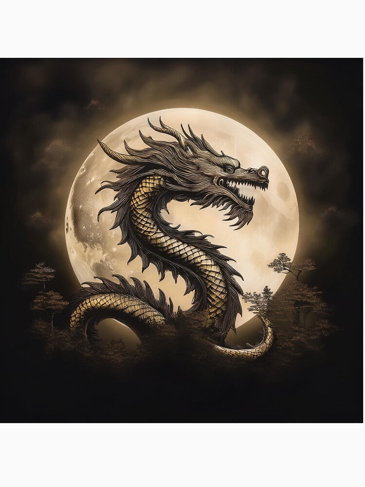Chinese dragon in sepia. by BAR DEC