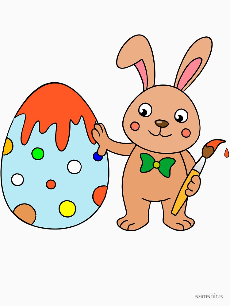 Easter bunny with colorful easter egg by samshirts