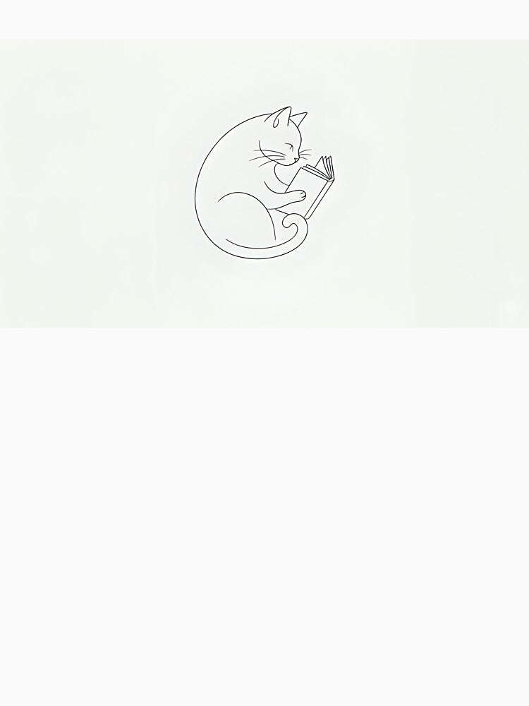 Cute Cat Reading Books Illustration by Lura busah