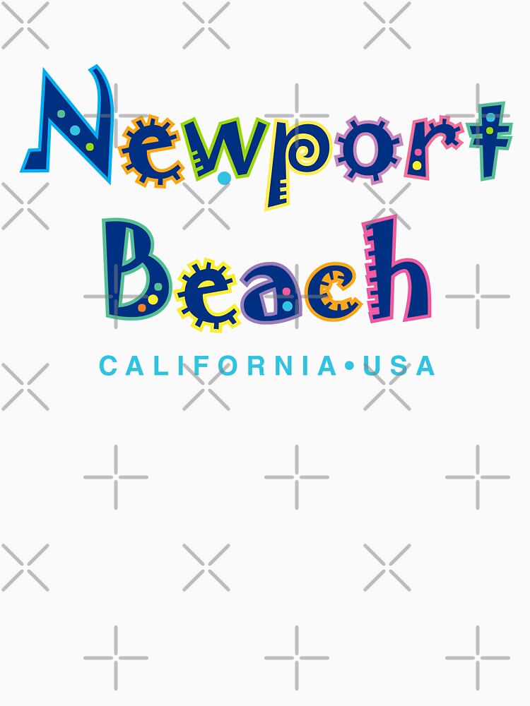 Newport Beach California Vintage Tropical Type Design by Futurebeachbum