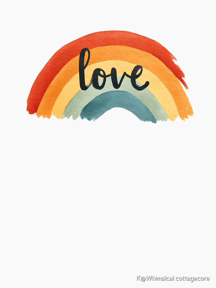 Watercolor Rainbow Love Typography | Pride Aesthetic Positive Quote by K@raksnalee