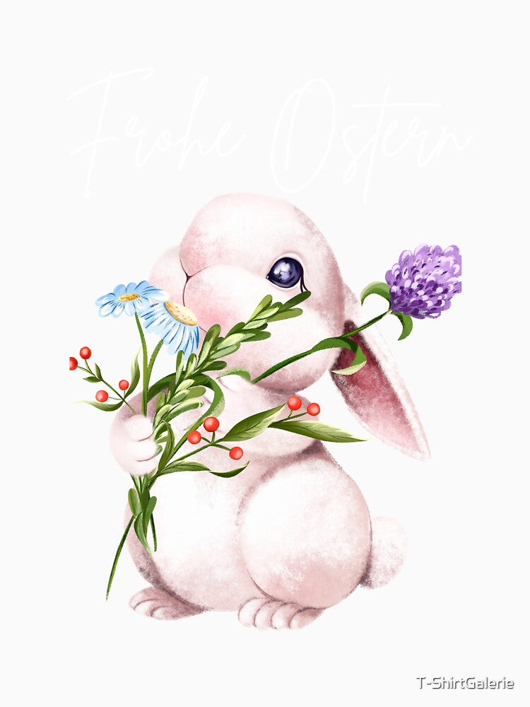 "Happy Easter: Charming t-shirt with a cute bunny for unforgettable Easter celebrations" by T-ShirtGalerie