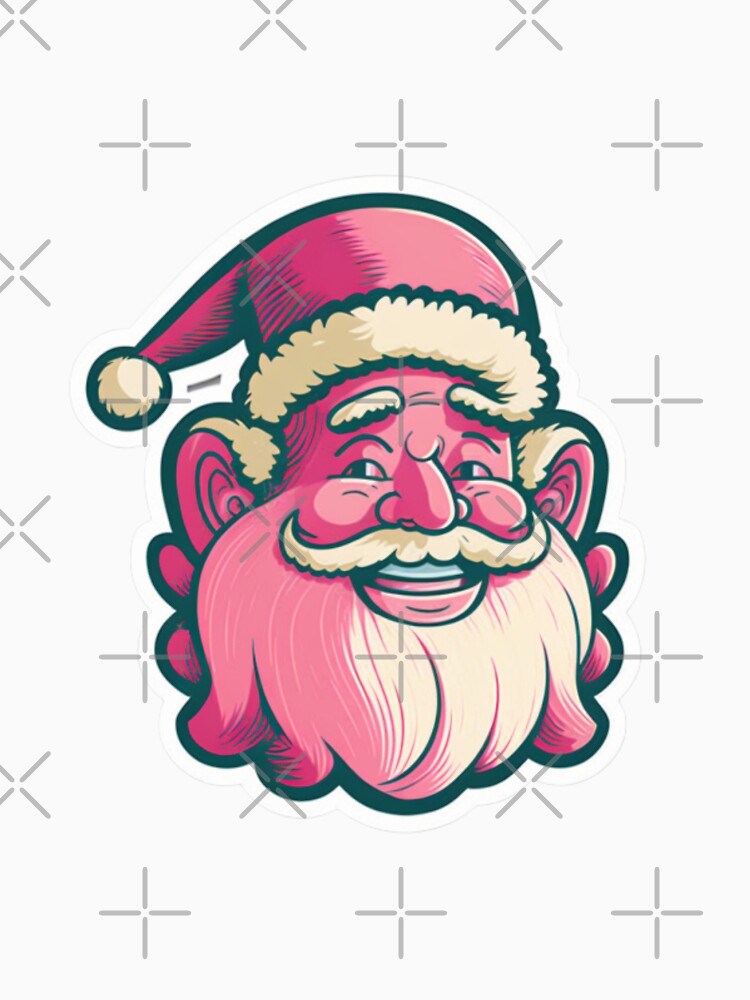Deck the halls with Retro Vintage Pink Santa Claus by Calymera