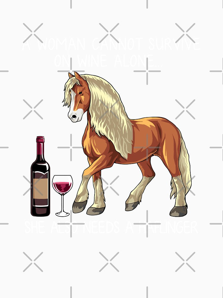 Haflinger horse and wine funny horse by TeeDoozy