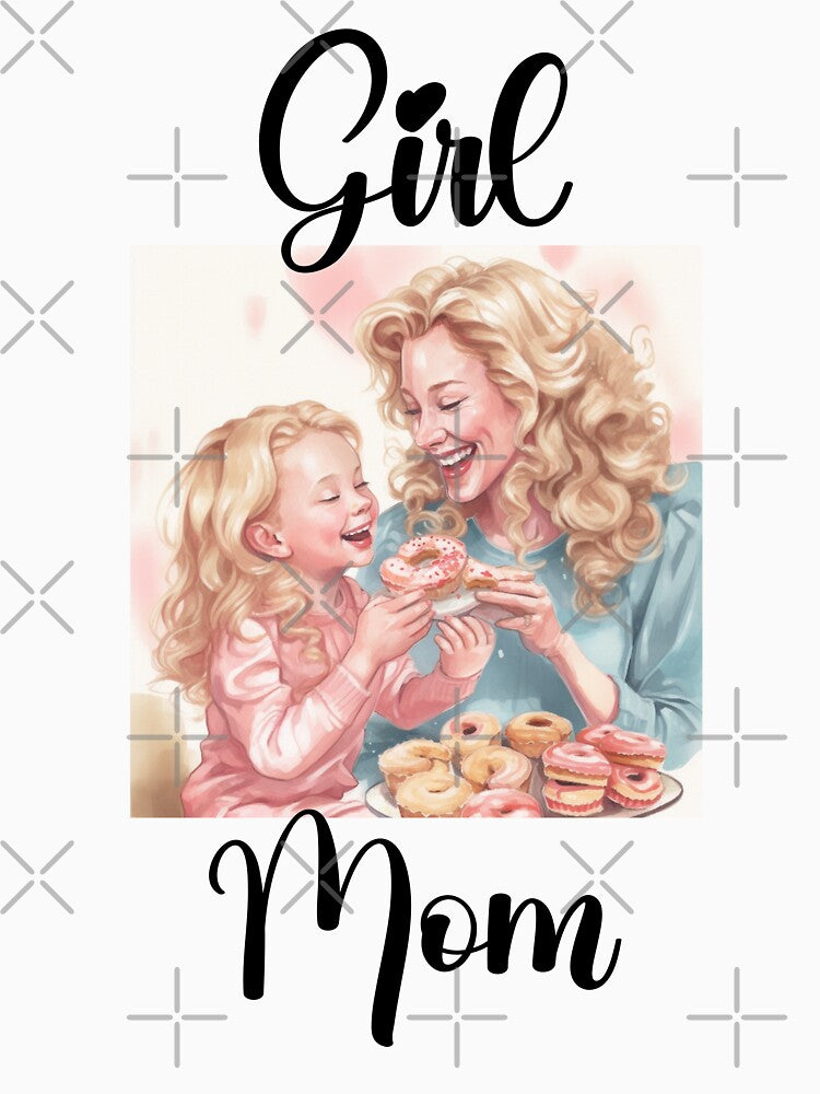 Cute Girl Mom Mother's Day T-Shirt/ Cute Girl Mom Sweatshirt/ Mothers Day Gifts/Girl Mom Apron/ Baby Shower T-Shirt Gift by KingdomKubs